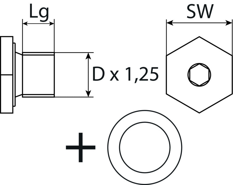Oil drain plug with sealing ring