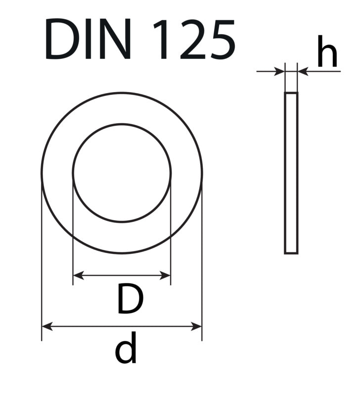 Washer, A2 stainless steel, DIN 125