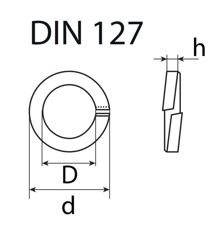 Lock washer, zinc-plated, DIN 127