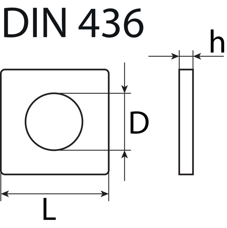 DIN 436 square washer, zinc-plated
