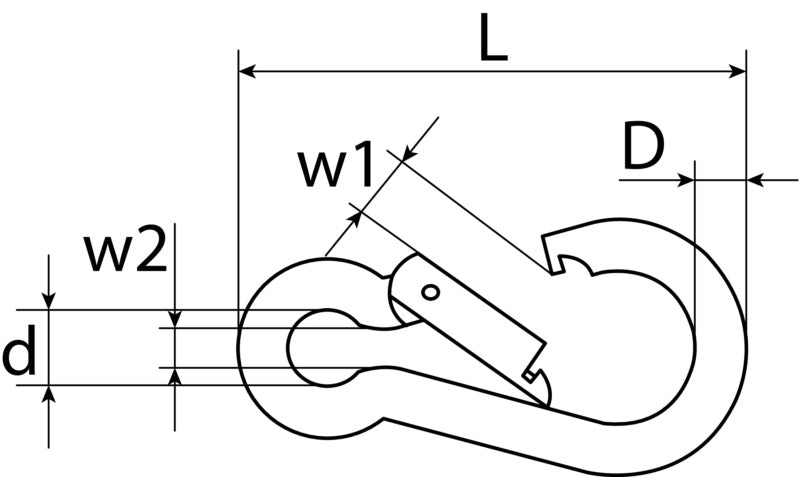 Snap hook, stainless steel A4