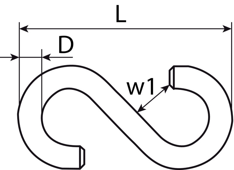 S-hook, zinc-plated