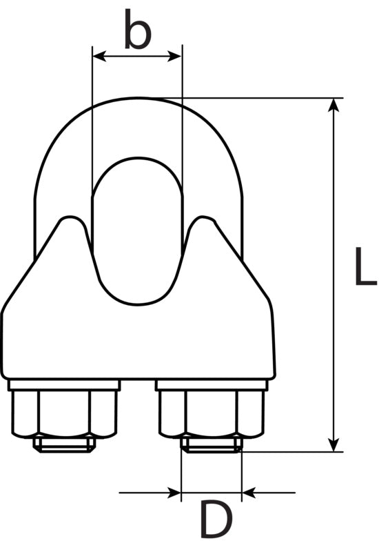 Rope clamp, stainless steel A4
