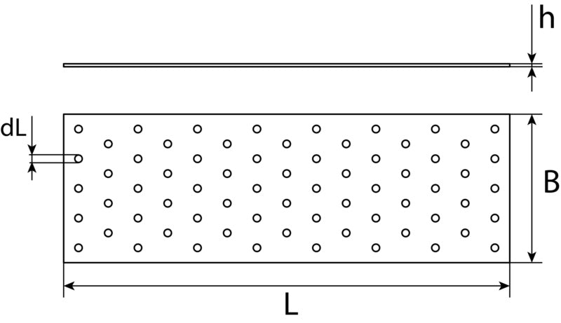 Perforated plate according to EN 14545