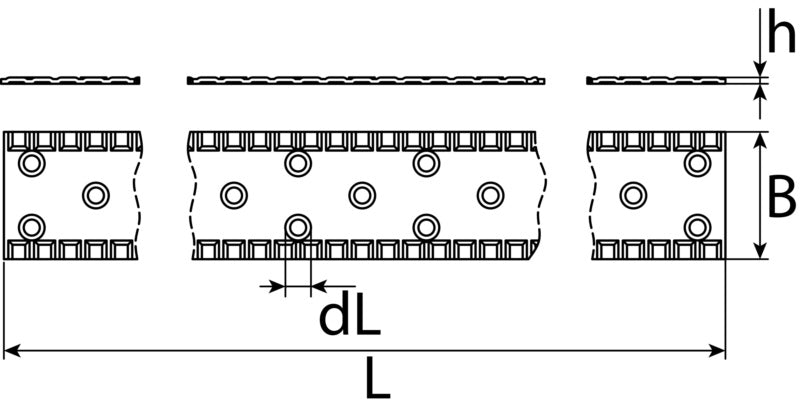 Feuillard perforé, acier galvanisé sendzimir