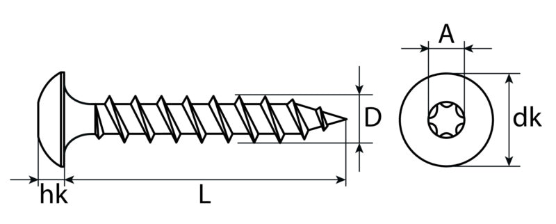 Gate hinge screw, zinc-plated