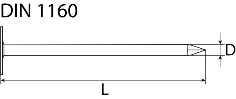 Dachpappstifte, feuerverzinkt, DIN 1160