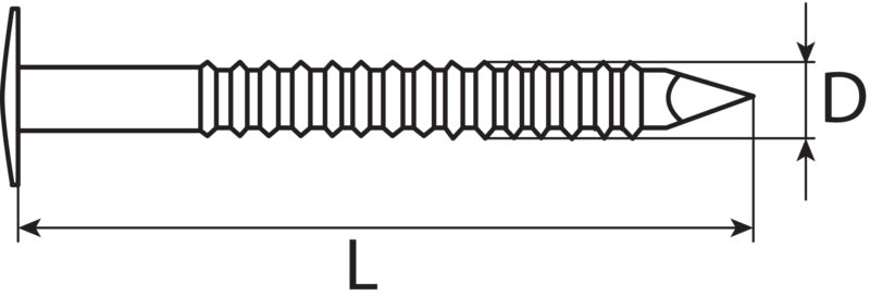 Pan head nail, grooved