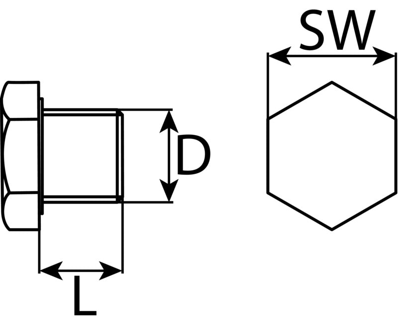 Oil drain plug without sealing ring