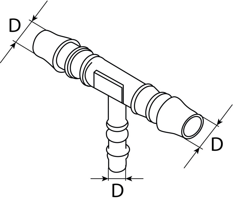 Hose connector, T-connector