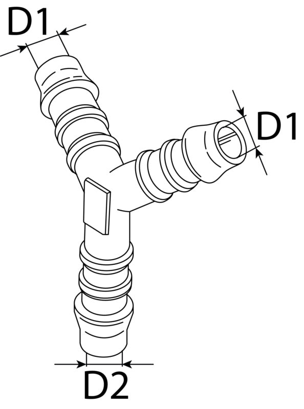 Hose connector, Y-reducer connection piece
