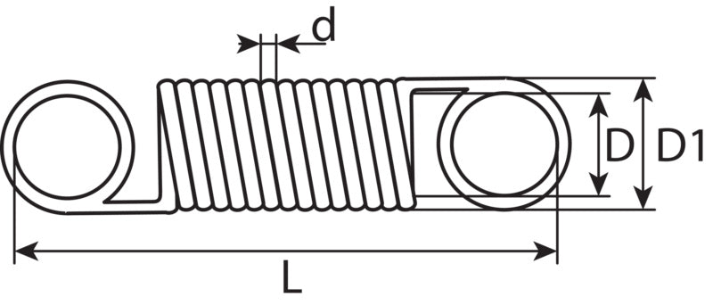 Tension spring, zinc-plated, DIN 2097