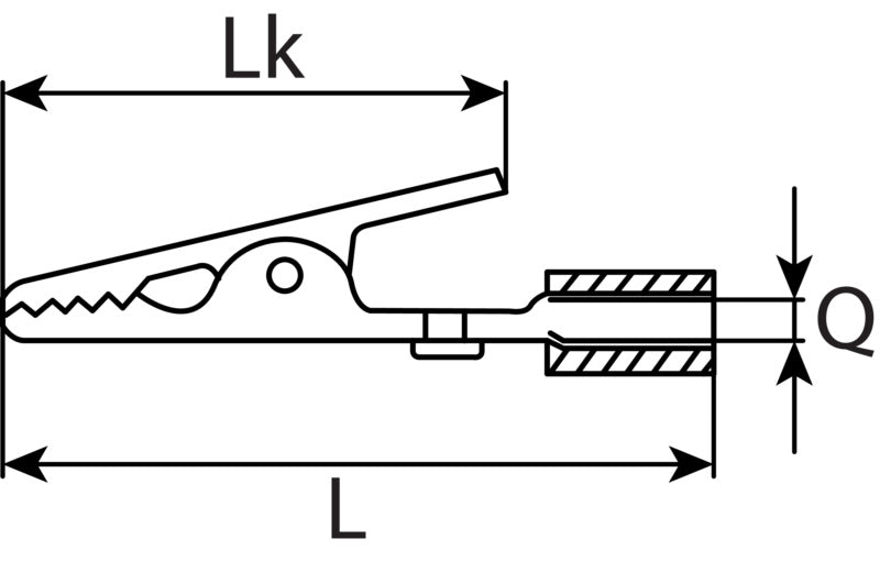 Pinza de cocodrilo, aislamiento parcial