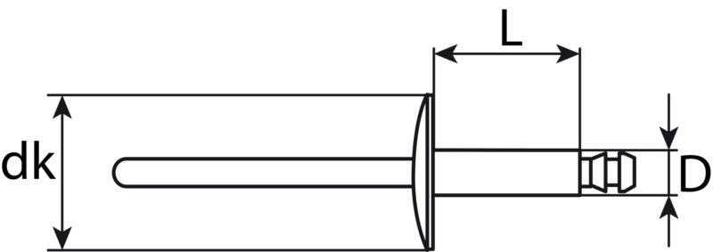 Plastic blind rivet 5.0x12.0
