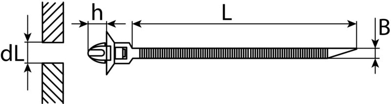 Cable tie with foot