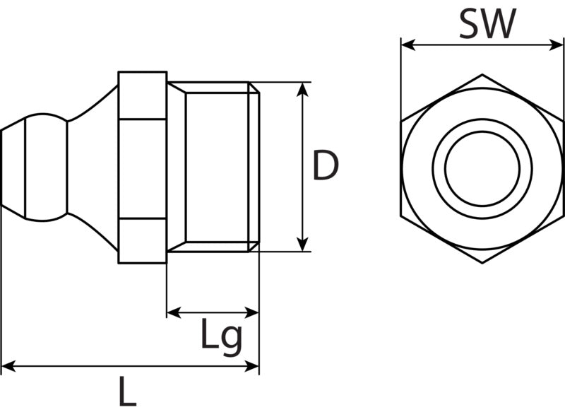 Graisseur hydraulique, zingué H1, DIN 71412