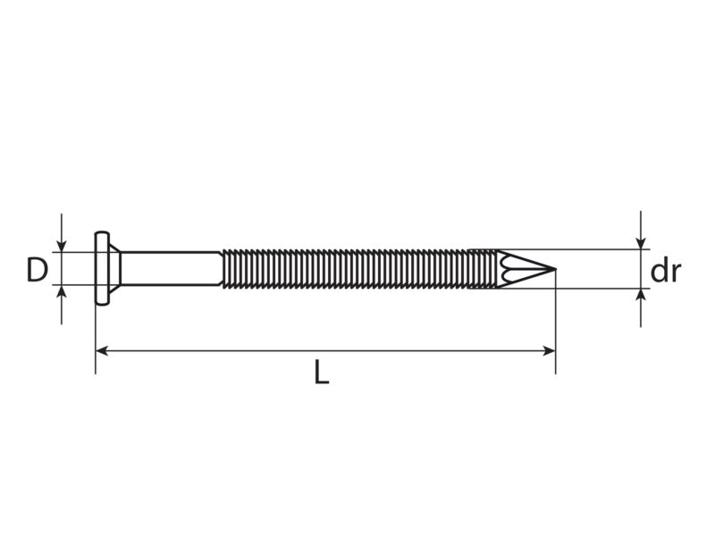 Anchor nail, zinc-plated
