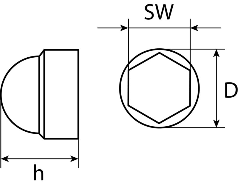 Cap for hexagon bolt