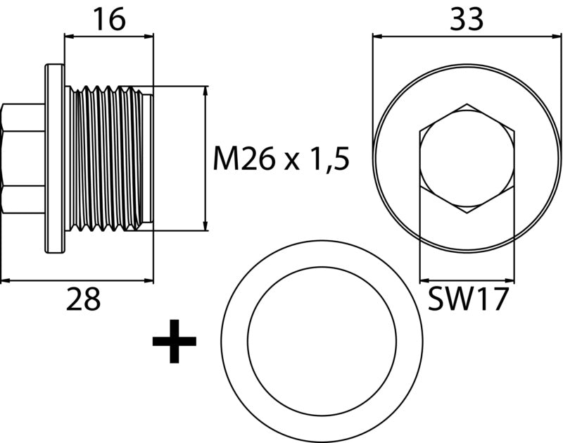 Oil drain plug with sealing ring