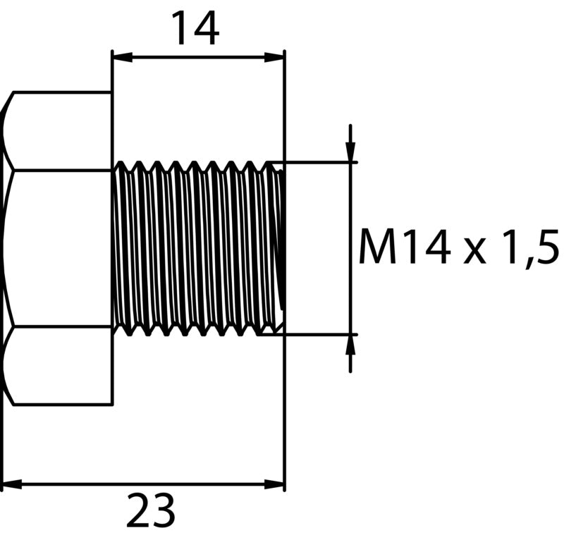 Bouchon de vidange M14 x 1,5 x 14, en acier zingué