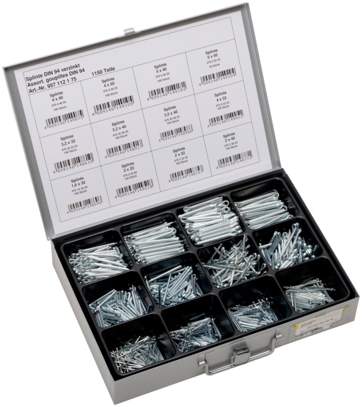 Assortment, DIN 94 split pins, zinc-plated