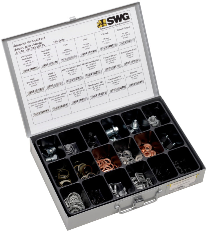 Assortment, oil drain plugs VW/OPEL/FORD