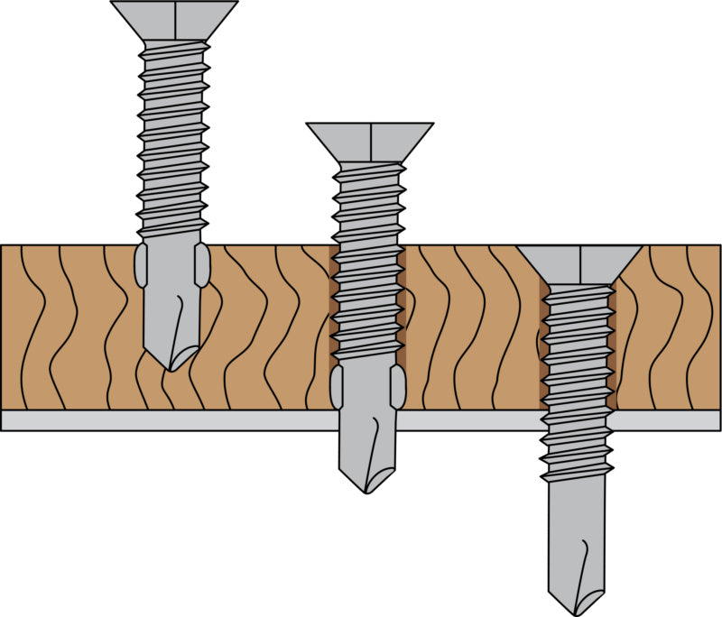Wing-tip drilling screw, TX drive