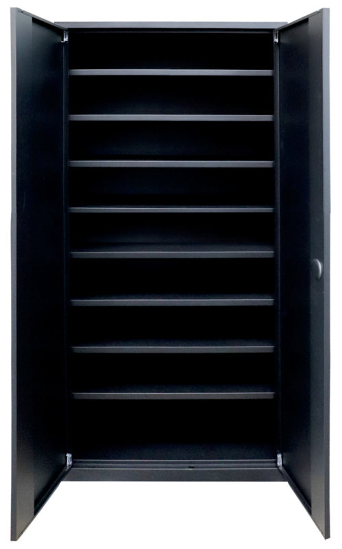 Armoire d'atelier avec 4 étagères, noir