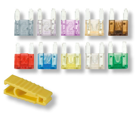 Jeu de fusibles miniatures avec pince d'extraction