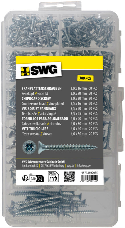 Assortment, screws, universal screws