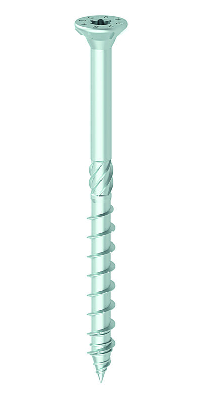 Tornillo para madera de construcción, cabeza avellanada, rosca parcial
